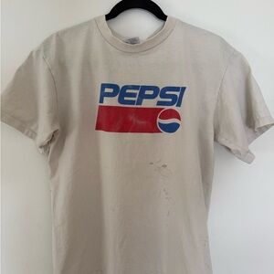 Pepsi Graphic T Shirt Youth White Logo Vintage Style Tee